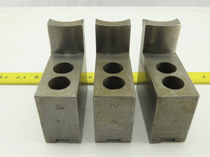 Dillon KW8HP ID Step Serrated 1.5mm x 60° Soft Steel Lathe 8" Chuck Jaw Set of 3