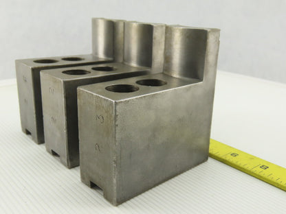 Dillon KW8HP ID Step Serrated 1.5mm x 60° Soft Steel Lathe 8" Chuck Jaw Set of 3