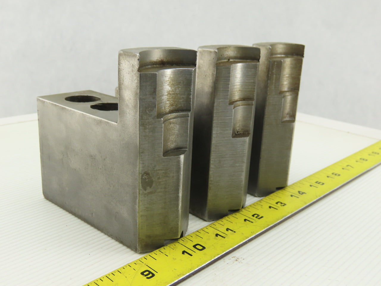 Dillon KW8HP ID Step Serrated 1.5mm x 60° Soft Steel Lathe 8" Chuck Jaw Set of 3