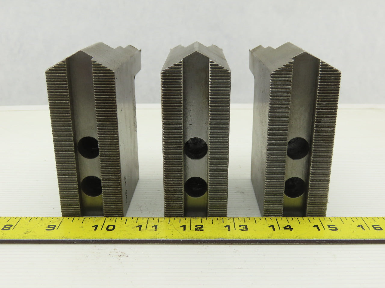 Dillon KW8HP ID Step Serrated 1.5mm x 60° Soft Steel Lathe 8" Chuck Jaw Set of 3
