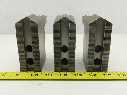 Dillon KW8HP ID Step Serrated 1.5mm x 60° Soft Steel Lathe 8" Chuck Jaw Set of 3