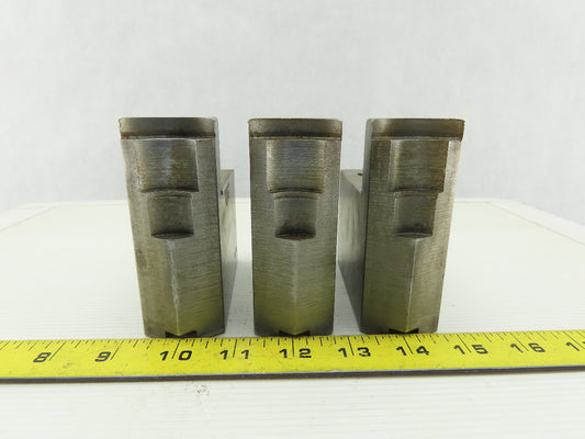 Dillon KW8HP ID Step Serrated 1.5mm x 60° Soft Steel Lathe 8" Chuck Jaw Set of 3