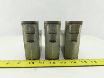 Dillon KW8HP ID Step Serrated 1.5mm x 60° Soft Steel Lathe 8" Chuck Jaw Set of 3