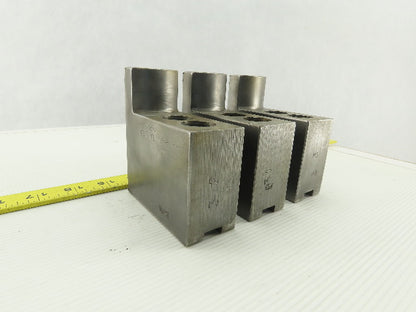 Dillon KW8HP ID Step Serrated 1.5mm x 60° Soft Steel Lathe 8" Chuck Jaw Set of 3