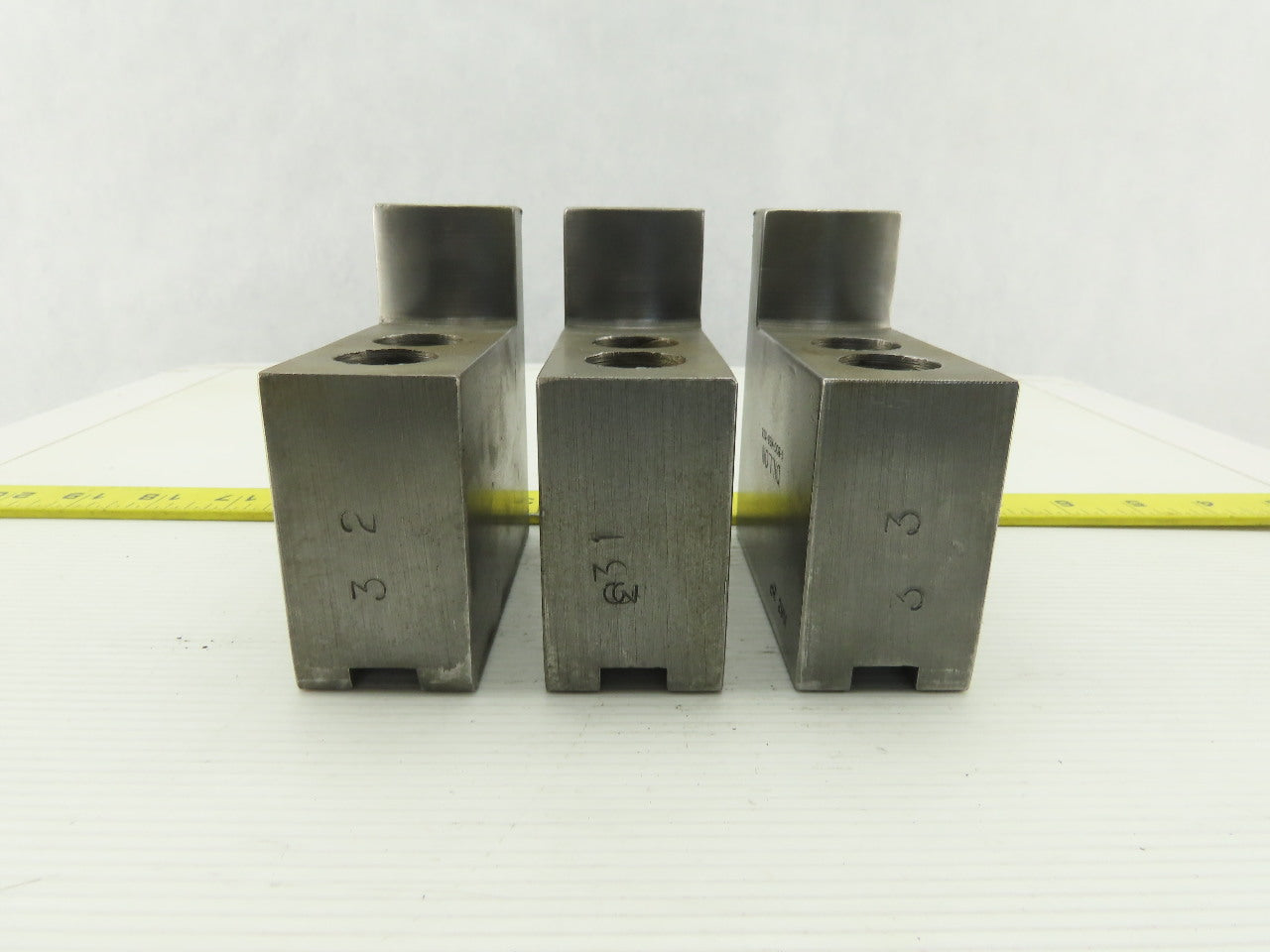 Dillon KW8HP ID Step Serrated 1.5mm x 60° Soft Steel Lathe 8" Chuck Jaw Set of 3