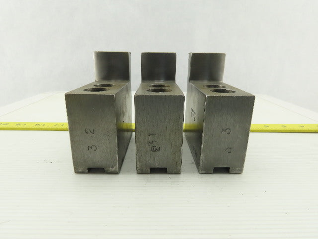 Dillon KW8HP ID Step Serrated 1.5mm x 60° Soft Steel Lathe 8" Chuck Jaw Set of 3