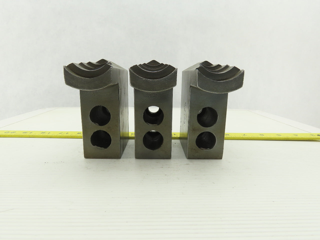 Dillon KW8HP ID Step Serrated 1.5mm x 60° Soft Steel Lathe 8" Chuck Jaw Set of 3