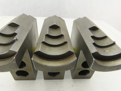 Dillon KW8HP ID Step Serrated 1.5mm x 60° Soft Steel Lathe 8" Chuck Jaw Set of 3