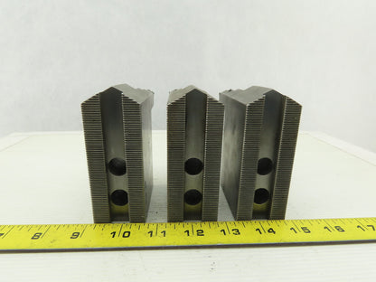 Dillon KW8HP ID Step Serrated 1.5mm x 60° Soft Steel Lathe 8" Chuck Jaw Set of 3