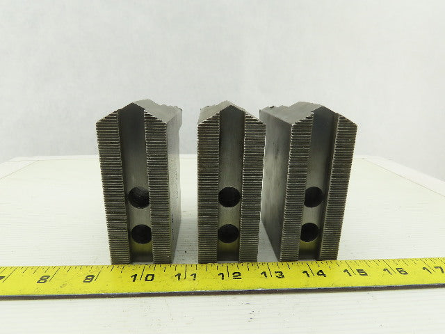 Dillon KW8HP ID Step Serrated 1.5mm x 60° Soft Steel Lathe 8" Chuck Jaw Set of 3