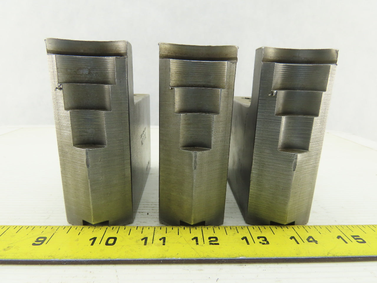 Dillon KW8HP ID Step Serrated 1.5mm x 60° Soft Steel Lathe 8" Chuck Jaw Set of 3