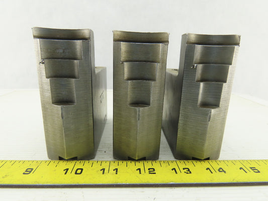 Dillon KW8HP ID Step Serrated 1.5mm x 60° Soft Steel Lathe 8" Chuck Jaw Set of 3