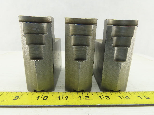Dillon KW8HP ID Step Serrated 1.5mm x 60° Soft Steel Lathe 8" Chuck Jaw Set of 3