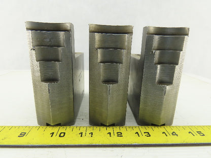 Dillon KW8HP ID Step Serrated 1.5mm x 60° Soft Steel Lathe 8" Chuck Jaw Set of 3