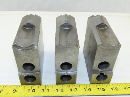Dillon KW8HP Serrated 1.5mm x 60° Soft Steel Lathe 8" Chuck Jaw Set of 3
