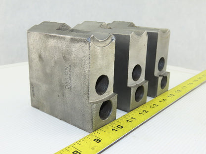 Dillon KW8HP Serrated 1.5mm x 60° Soft Steel Lathe 8" Chuck Jaw Set of 3