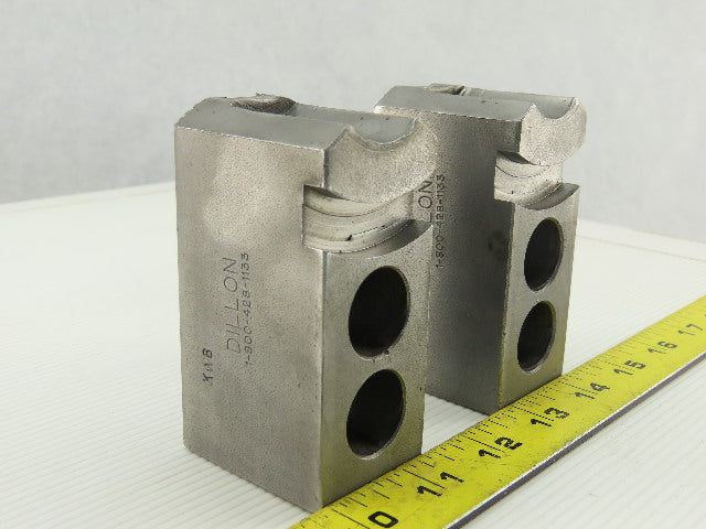 Dillon KW8 Serrated 1.5mm x 60° Soft Steel Lathe 8" Chuck Jaw Lot Of 2