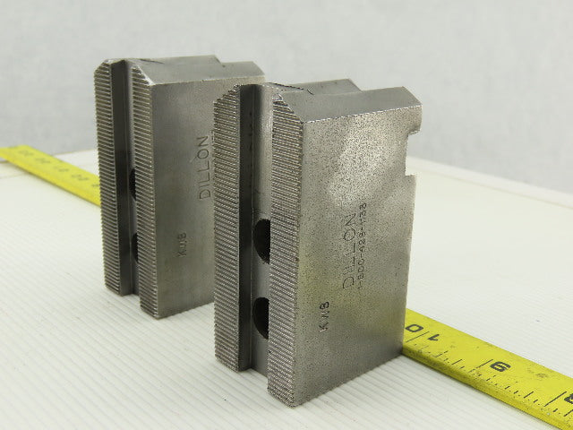 Dillon KW8 Serrated 1.5mm x 60° Soft Steel Lathe 8" Chuck Jaw Lot Of 2