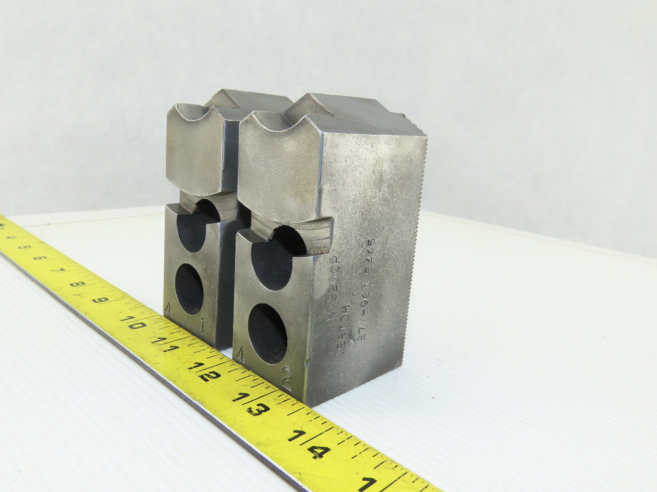 Vertech KT8200P Serrated 1.5mm x 60° Soft Steel Lathe 8" Chuck Jaw Lot Of 2