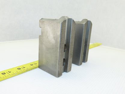 Dillon KW8 Serrated 1.5mm x 60° Soft Steel Lathe 8" Chuck Jaw Lot Of 2