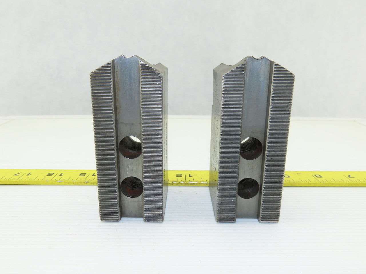 Dillon KW8 Serrated 1.5mm x 60° Soft Steel Lathe 8" Chuck Jaw Lot Of 2