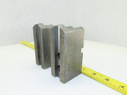 Dillon KW8 Serrated 1.5mm x 60° Soft Steel Lathe 8" Chuck Jaw Lot Of 2