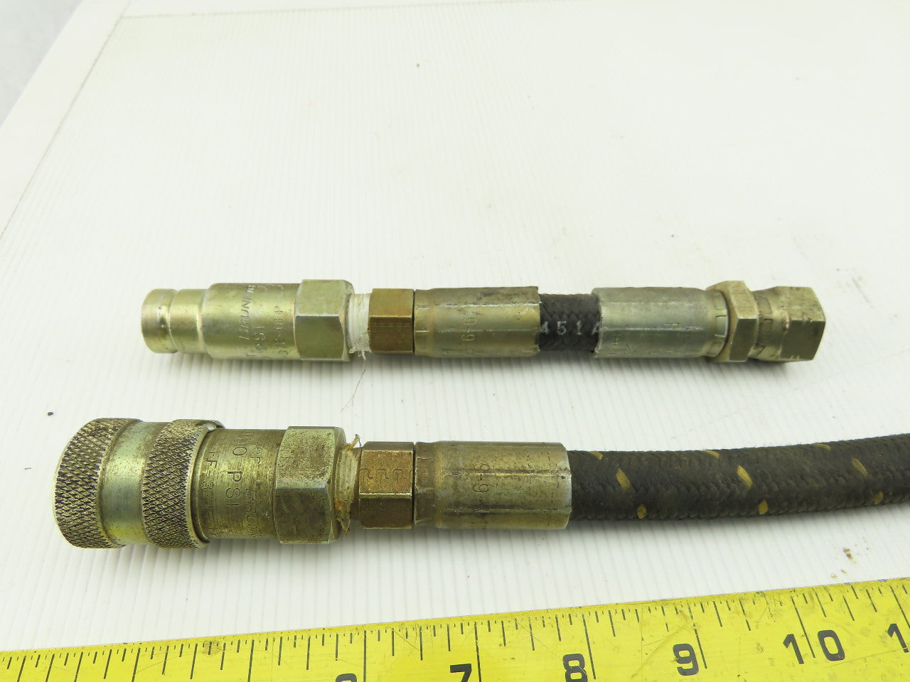 Parker 451AR-6 FF371-6EP 3/8" NPT Quick Connect 3000 PSI Hydraulic Hose 25" OAL