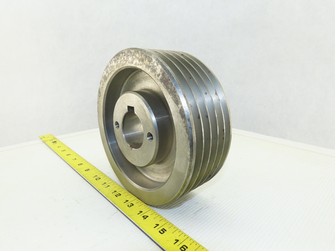 6-3/8" OD 5 Groove 3V Type Belt Pulley Sheave 1-9/16" Bore