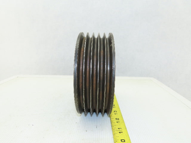 6-3/8" OD 5 Groove 3V Type Belt Pulley Sheave 1-9/16" Bore