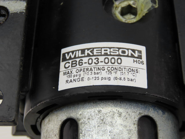 Wilkerson CB6-03-00 Inline Air Filter Lubricator Regulator FRL 0-125 PSI