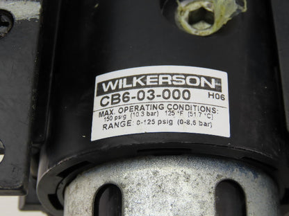 Wilkerson CB6-03-00 Inline Air Filter Lubricator Regulator FRL 0-125 PSI