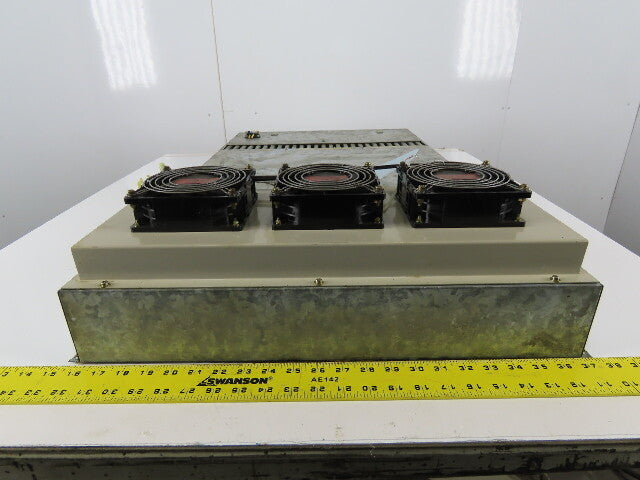 Centaur CT3B55A 38-1/4" x 21" 3 Fan Bank Electrical Enclosure Cooling Unit 100V