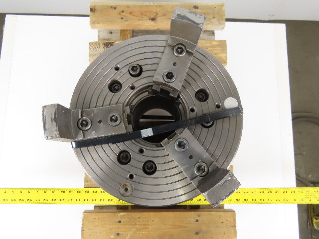 16" Lathe Power Chuck 3 Jaw Serrated 1.5mmx60 Thru Hole 3000RPM 550 PSI