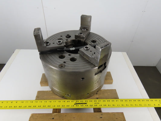 16" Lathe Power Chuck 3 Jaw Serrated 1.5mmx60 Thru Hole 3000RPM 550 PSI