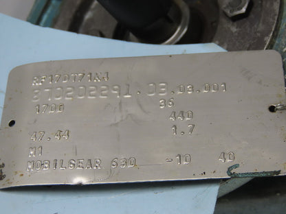 Sew Eurodrive DFT71K4 47.77:1 Ratio 36RPM Output .25Hp 3Ph 208/360Y Gear Motor