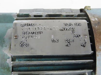 Sew Eurodrive DFT71K4 47.77:1 Ratio 36RPM Output .25Hp 3Ph 208/360Y Gear Motor