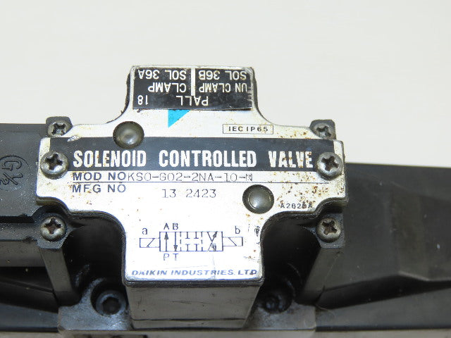 Daikin KSO-G02-2NA-10-N 4/3 Way Closed Center Hydraulic Valve Check Manifold