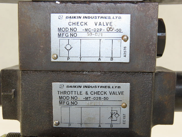 Daikin KSO-G02-2NA-10-N 4/3 Way Closed Center Hydraulic Valve Check Manifold