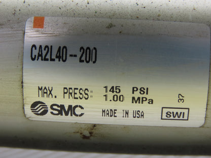 SMC CA2L40-200 1-3/4" Bore 8" Stroke 5/8" Rod 145PSI Pneumatic Cylinder
