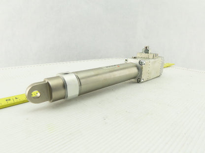 SMC CLM2C32-100-E 32mm OD 100mm Stroke Double Acting Fine Lock Lock-Up Cylinder
