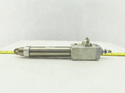 SMC CLM2C32-100-E 32mm OD 100mm Stroke Double Acting Fine Lock Lock-Up Cylinder