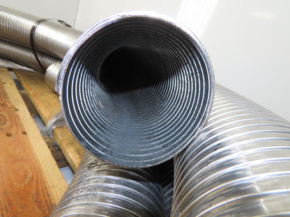 U130S-LB-128-50 4" 0.18" Thick 304 SS Interlock Corrugated Duct Tube Pipe 60'
