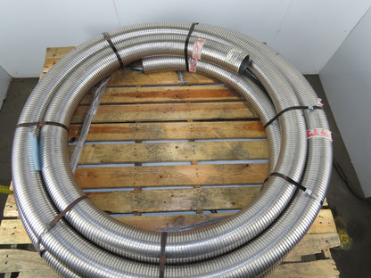 U130S-LB-128-50 4" 0.18" Thick 304 SS Interlock Corrugated Duct Tube Pipe 60'
