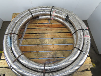 U130S-LB-128-50 4" 0.18" Thick 304 SS Interlock Corrugated Duct Tube Pipe 60'