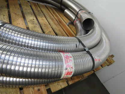 U130S-LB-128-50 4" 0.18" Thick 304 SS Interlock Corrugated Duct Tube Pipe 60'