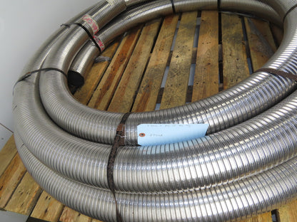 U130S-LB-128-50 4" 0.18" Thick 304 SS Interlock Corrugated Duct Tube Pipe 60'