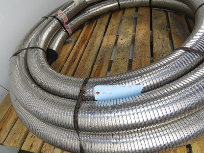 U130S-LB-128-50 4" 0.18" Thick 304 SS Interlock Corrugated Duct Tube Pipe 60'