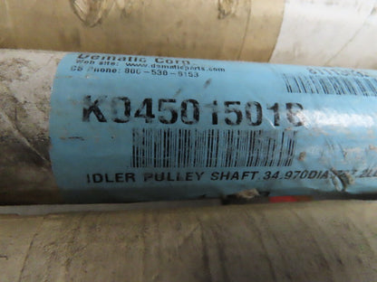 1-3/8" OD x 31" OAL Solid Steel Idler Shaft 5/8-11 Threaded Ends