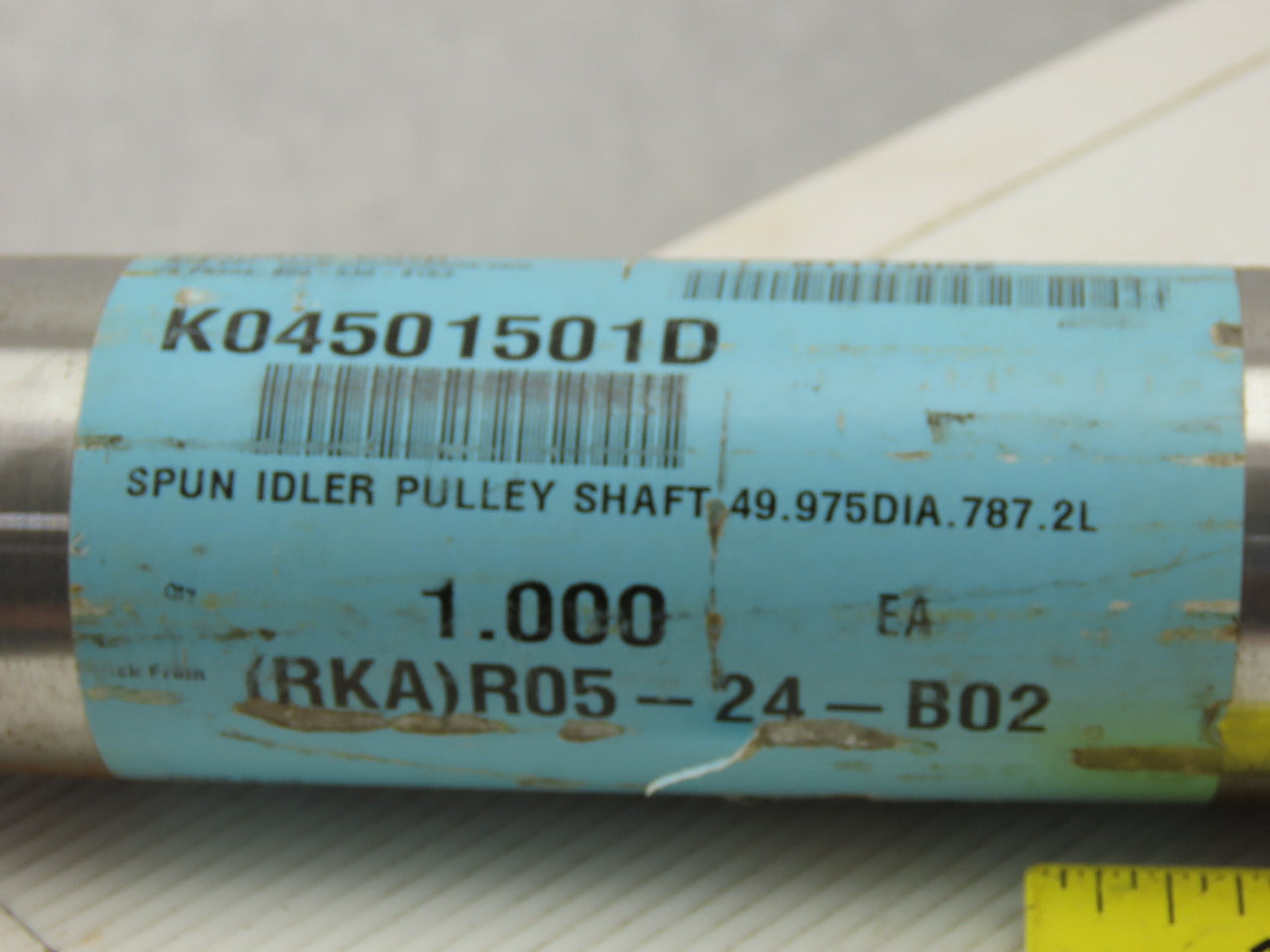 49.975mm OD x 31" OAL 5/8-18 Threaded Steel Spun Idler Shaft