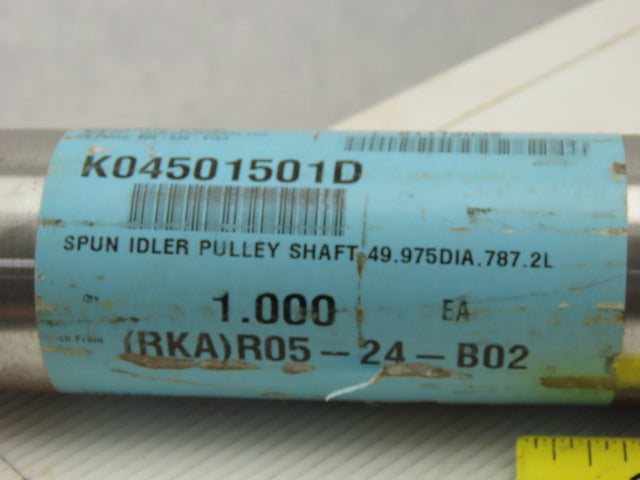 49.975mm OD x 31" OAL 5/8-18 Threaded Steel Spun Idler Shaft